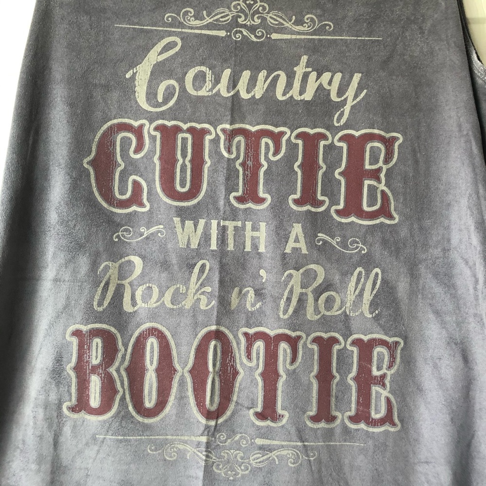 Gray w/ Lace Tank Top-SUPER SOFT